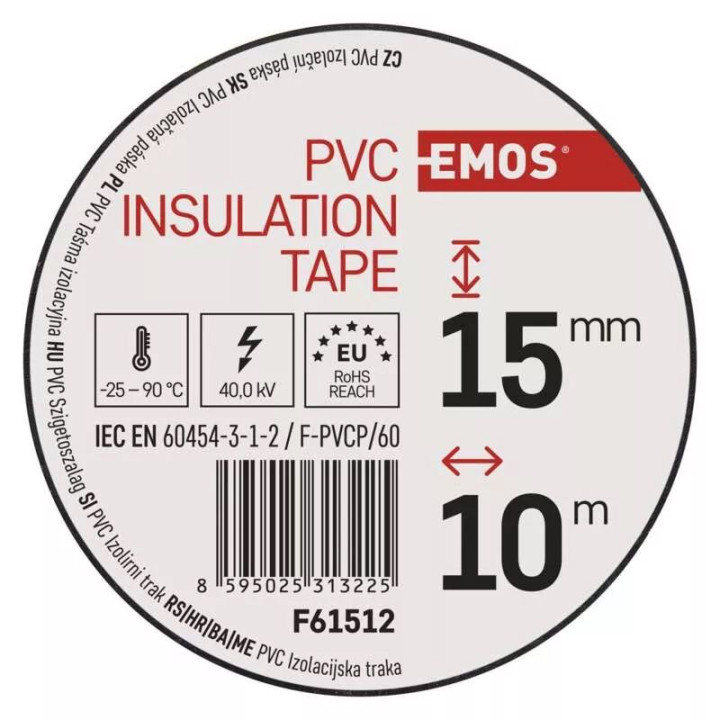Izolačná páska PVC 15mm / 10m čierna
