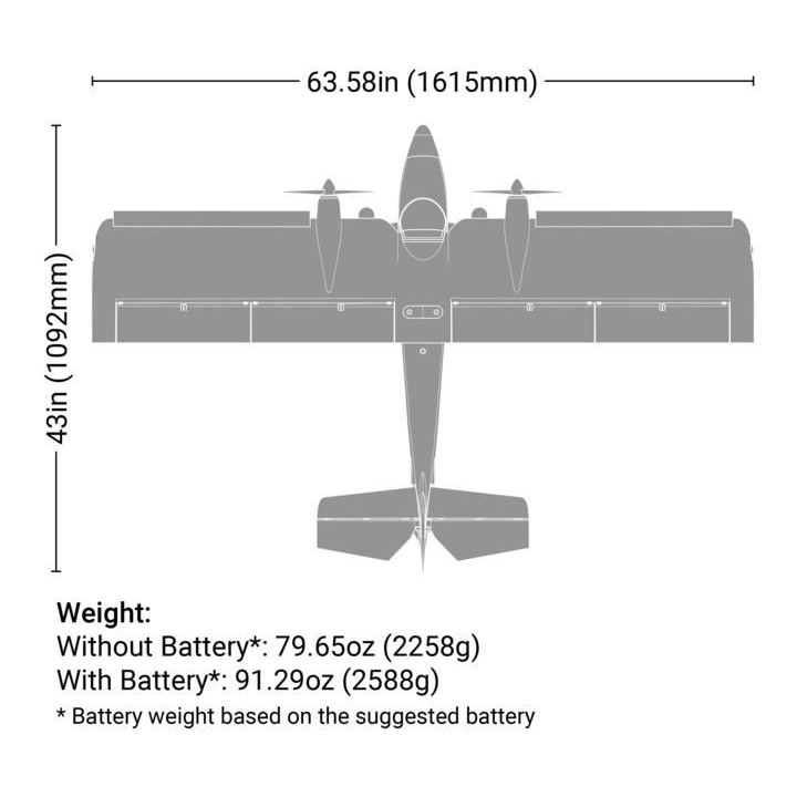 E-flite Twin Timber 1.6m SAFE Select BNF Basic