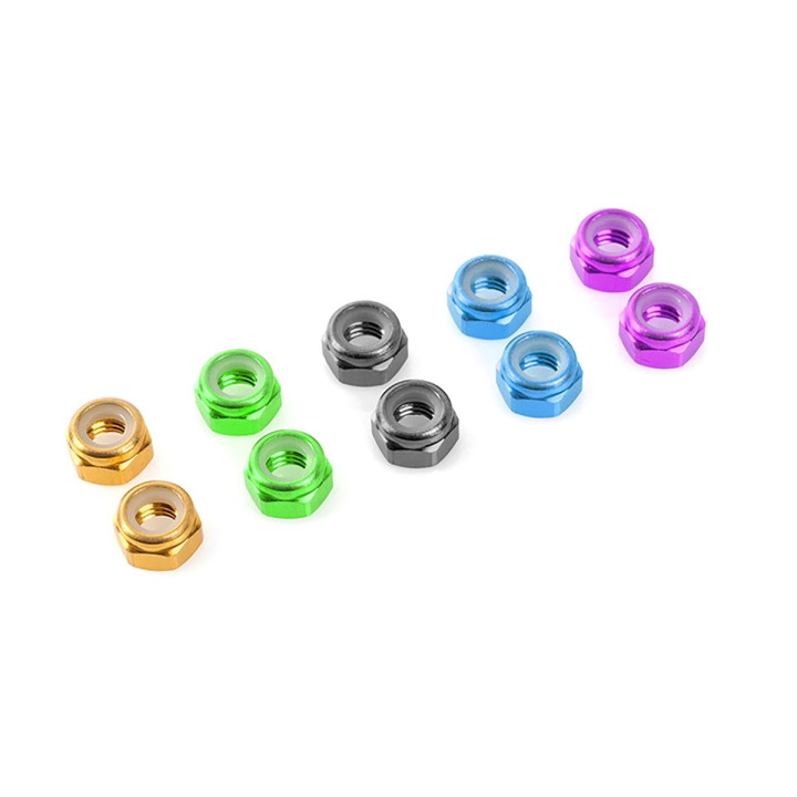 Hliníkové Nylon STOPmatky M3 - zlaté - 10 ks.