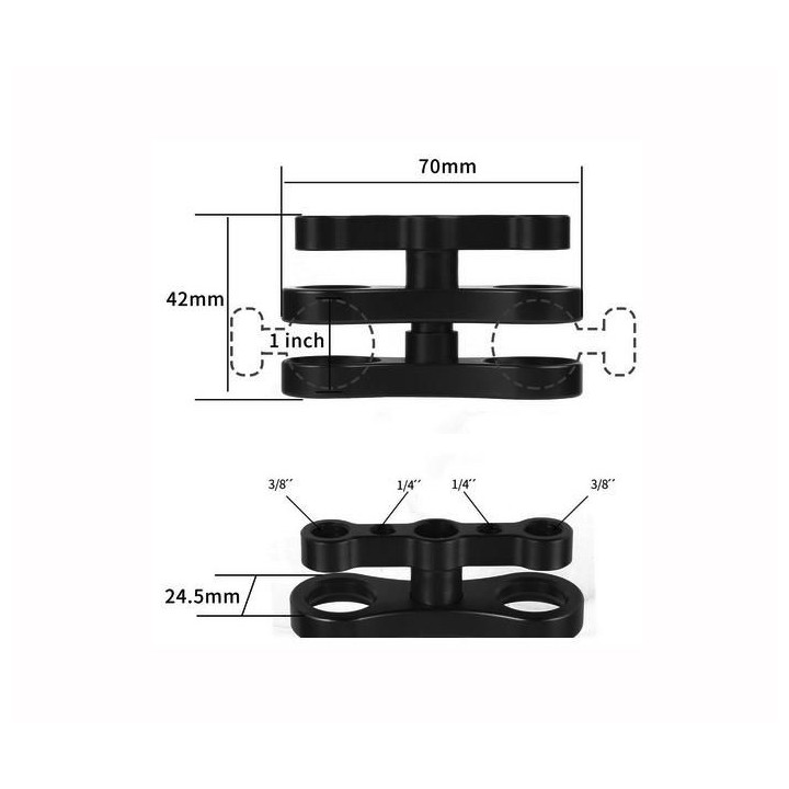 Aluminum Alloy Butterfly Clip Adapter (Titanium)