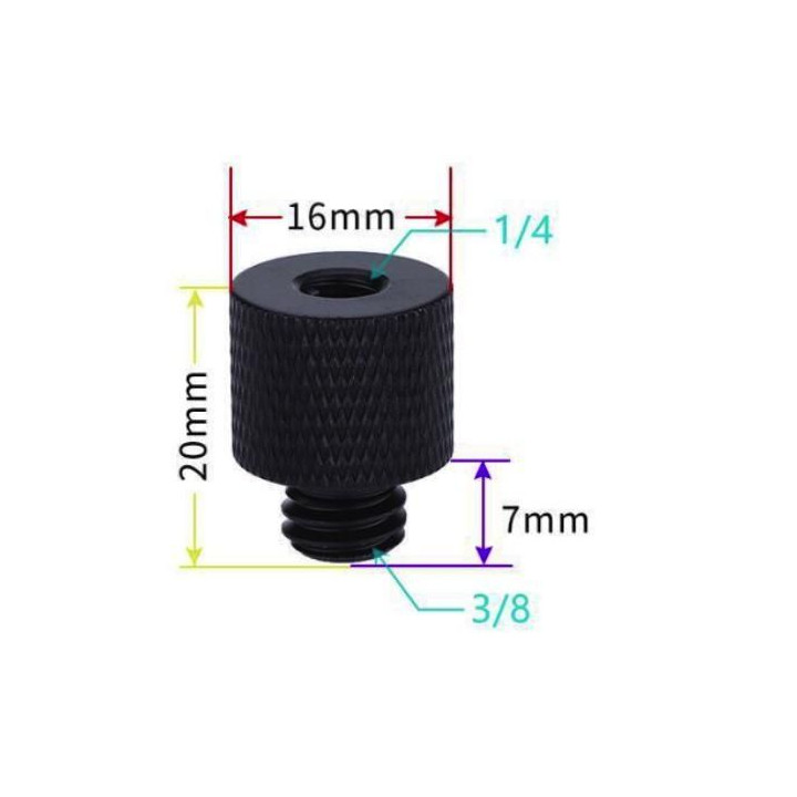 1/4" Female to 3/8" Male Screw