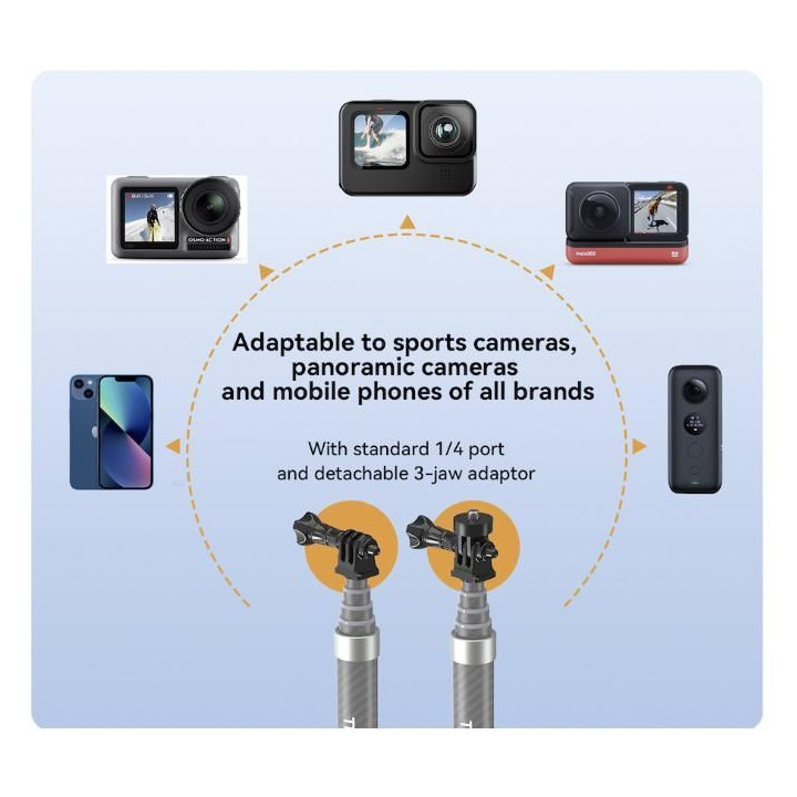 Prodlužující selfie tyč na kameru Insta360 X3 / X2 / One RS (1,2m)