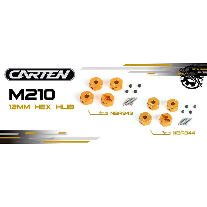 CARTEN 12mm hliníkové unašeče kole 7mm, 4 ks.