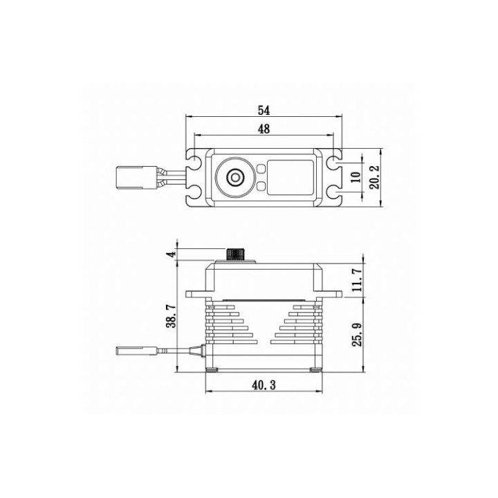 SB-2295SG BRUSHLESS HiVOLT Digitální servo (45kg-0,05s/60°)