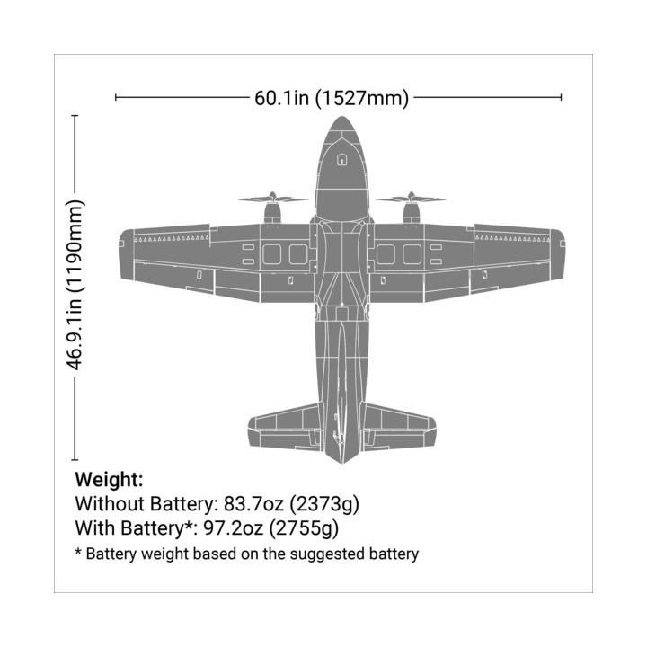 E-flite EC-1500 Twin 1.5m SAFE Select AS3X BNF Basic