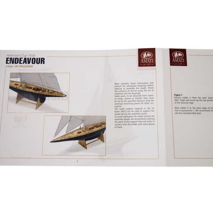 AMATI Endeavour plachetnice 1934 1:80 kit s hotovým trupem