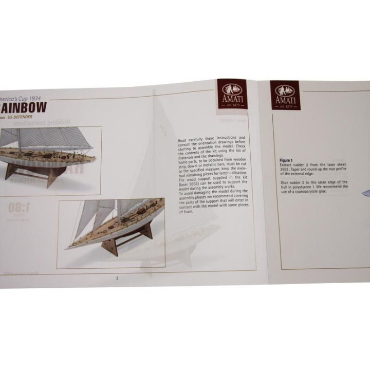 AMATI Rainbow plachetnice 1934 1:80 kit s hotovým trupem