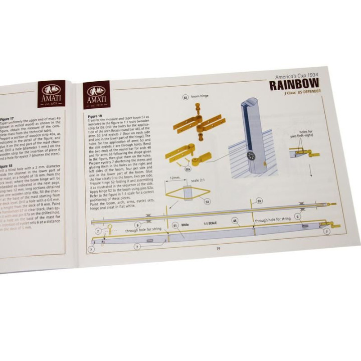 AMATI Rainbow plachetnice 1934 1:80 kit s hotovým trupem