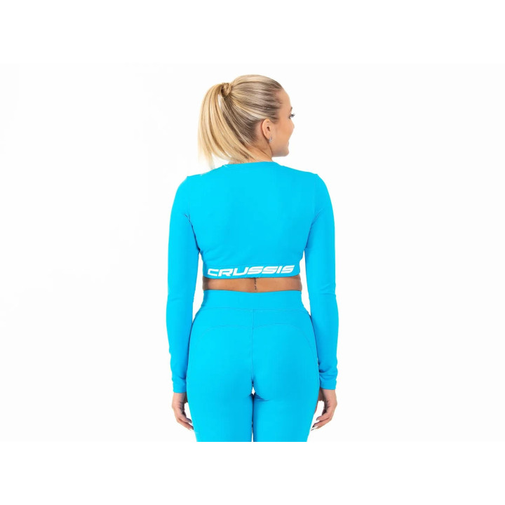 Dámsky Crop Top dlhý rukáv TYRKYS
