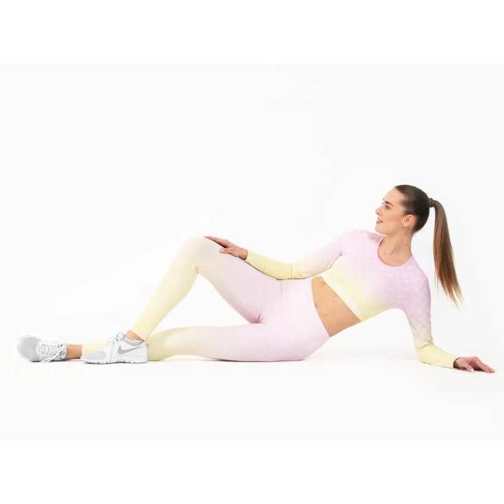 Dámsky Crop Top dlhý rukáv FIT OMBRE