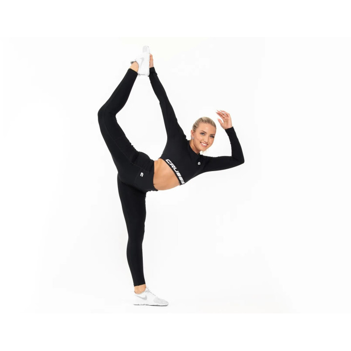 Dámsky Crop Top dlhý rukáv BLACK