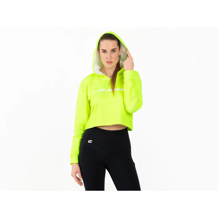 Dámska mikina krátka NEON YELLOW