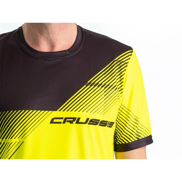 Športové tričko CRUSSIS, krátky rukáv, žltá / čierna