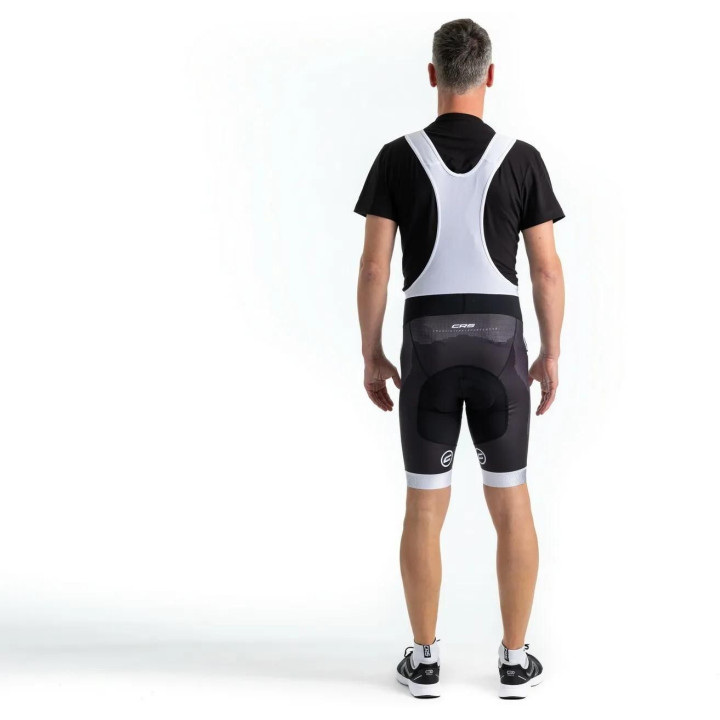 Cyklistické kraťasy s trakmi CRUSSIS - ONE, černá/bílá