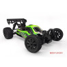 Model buggy v měřítku 1:10 s pohonem všech kol 4x4, poháněný stejnosměrným motorem vč. RC volantové soupravy 2,4 GHz. Voděodolný regulátor 60A, přijímač a 15kg servo. Bez pohonného akumulátoru a nabíječe. Zelená karoserie.