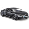 Kovový model auta 1:24 Maisto 31281 Audi R8  nejen pro sběratele. Model je v detailním provedení a má otevíratelné dveře. Barva modelu je černá matná a je přibližně 17 cm velký.