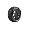 Kompletní kola pro buggy 1/8. Pneumatiky vhodné do sucha i do mokra, pro tvrdou i prašnou hlínu a podobné povrchy. Disky pro 17mm hex unašeče.