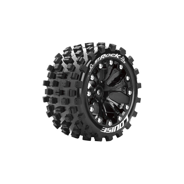 ST-ROCK SOFT 1/10 1/2 offset 12mm hex Black Rims