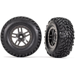 Traxxas kolo 2.2/3.0", disk SCT Split-Spoke gray beadlock, pneu SCT (2)