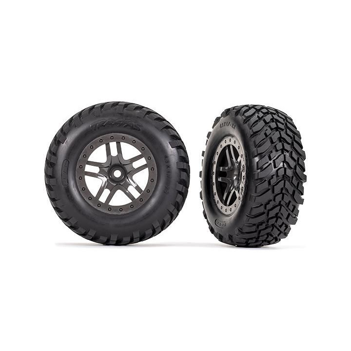 Traxxas kolo 2.2/3.0", disk SCT Split-Spoke gray beadlock, pneu SCT (2)