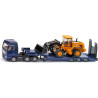 Kovový model tahače MAN s nakladačem JCB 457 WLS v měřítku 1:87 od značky Siku. Tahač obsahuje třínápravový návěs se sklopnými nájezdy. Nakladač má kloubové zatáčení, přední pohyblivé rameno s výklopnou lžící. Vhodné pro hraní i sběratelství. Kvalitní zpracování z kovu a plastu.
