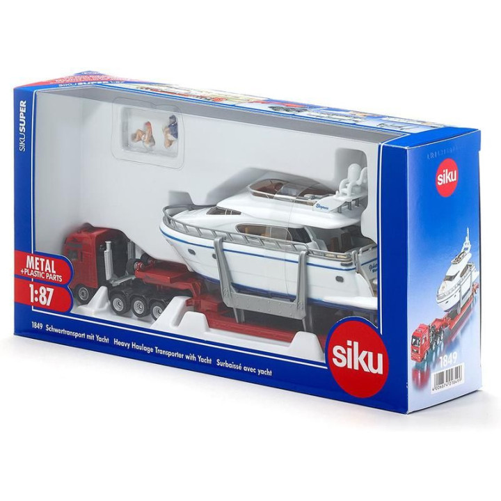 SIKU Super - Přeprava těžkého nákladu s jachtou 1:87