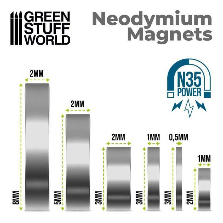 Neodymium Magnets 3x0'5mm - 50 units (N35) / Neodymové magnety 3x0'5mm 50ks