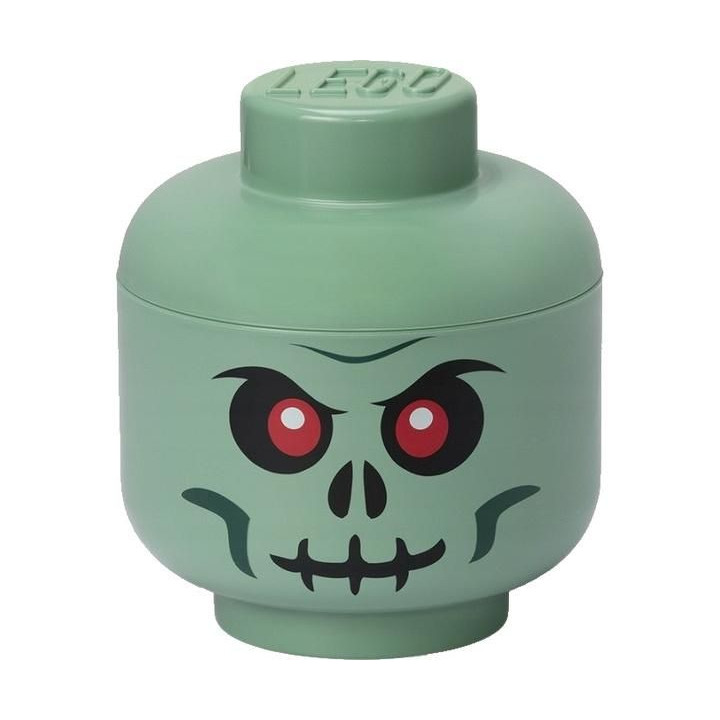LEGO úložná hlava mini - zelený kostlivec