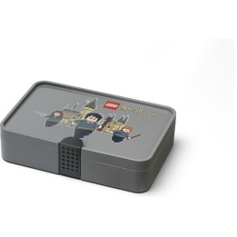 LEGO úložný box s přihrádkami - šedý