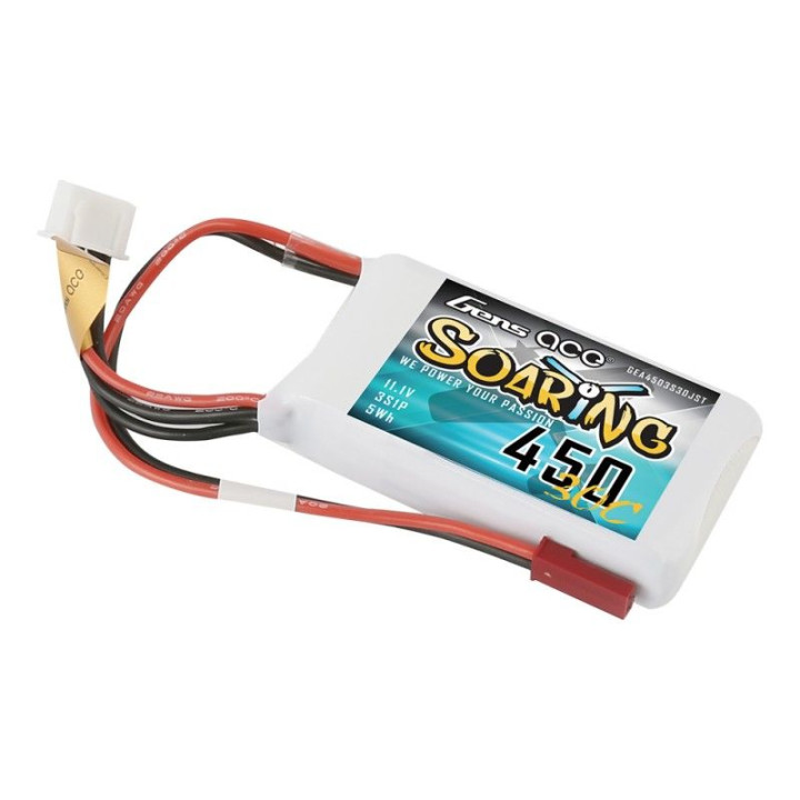 Gens ace Soaring 450mAh 11.1V 30C 3S1P Lipo Battery Pack with JST-SYP Plug