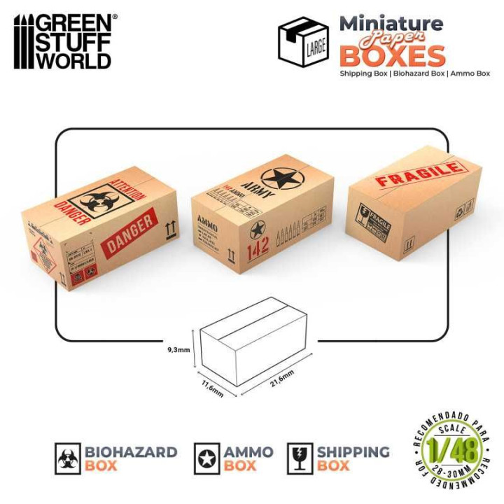 Miniature Printed Boxes - Large / Škatuľky potlačené veľké 6ks