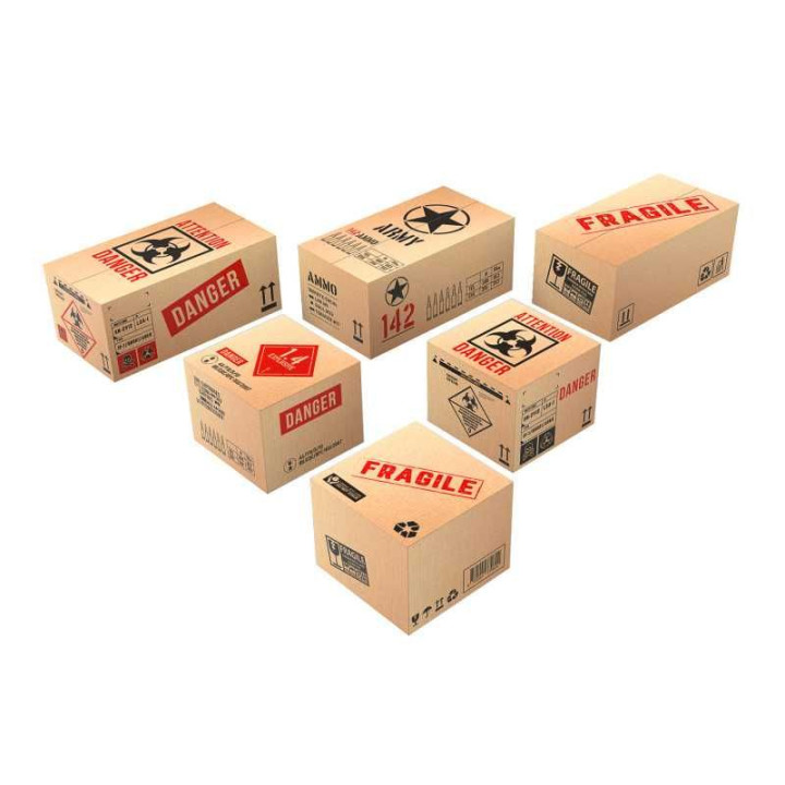 Miniature Printed Boxes - Large / Škatuľky potlačené veľké 6ks