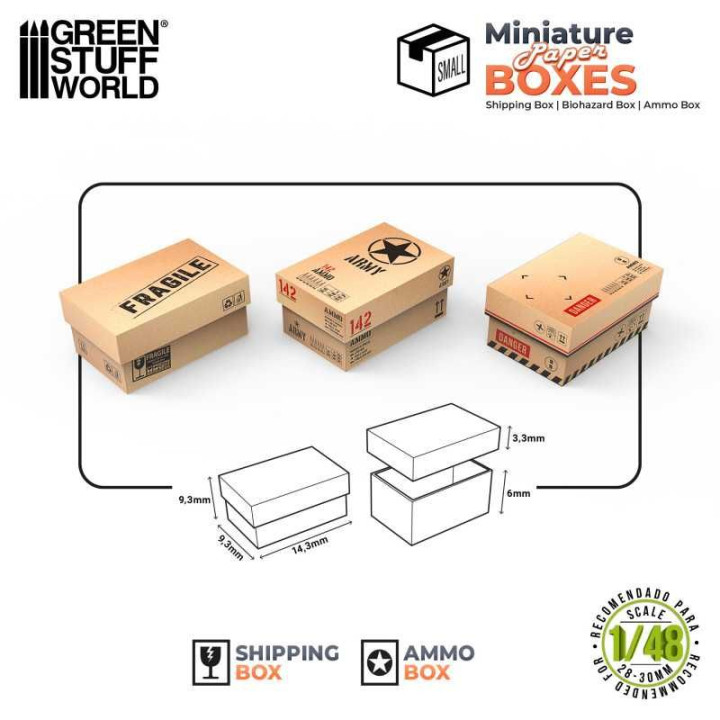 Miniature Printed Boxes - Small / Škatuľky potlačené malé 12ks