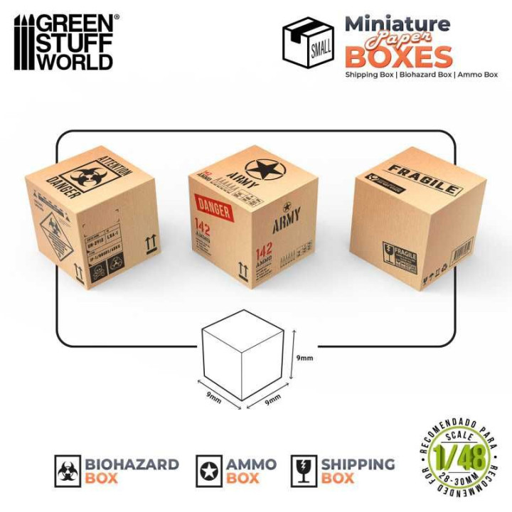 Miniature Printed Boxes - Small / Škatuľky potlačené malé 12ks