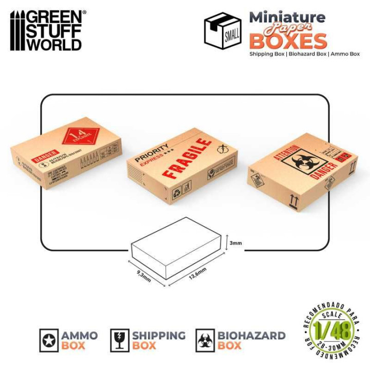 Miniature Printed Boxes - Small / Škatuľky potlačené malé 12ks