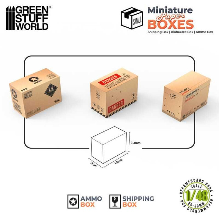 Miniature Printed Boxes - Small / Škatuľky potlačené malé 12ks