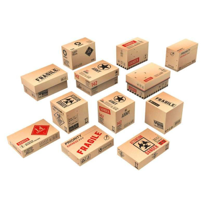 Miniature Printed Boxes - Small / Škatuľky potlačené malé 12ks