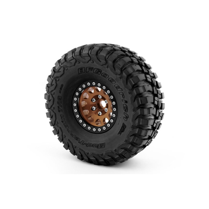 1.9'' Hliníkové beadlock disky pro 1/10 crawler/expedice bronzové - 2 ks
