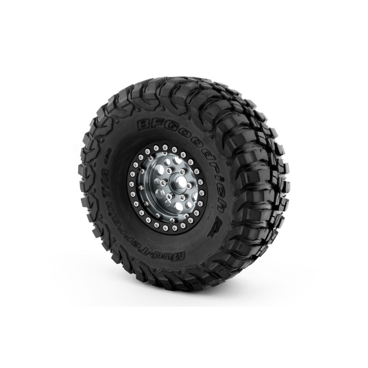 1.9'' Hliníkové beadlock disky pro 1/10 crawler/expedice stříbrné - 2 ks