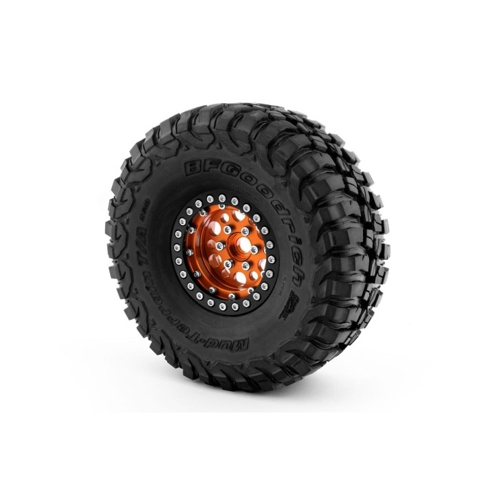 1.9'' Hliníkové beadlock disky pro 1/10 crawler/expedice oranžové - 2 ks
