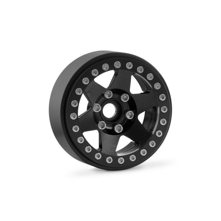 1.9'' Hliníkové beadlock disky šestipaprskové pro 1/10 crawler/expedice černé - 2 ks