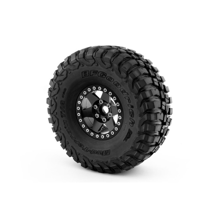 1.9'' Hliníkové beadlock disky šestipaprskové pro 1/10 crawler/expedice černé - 2 ks