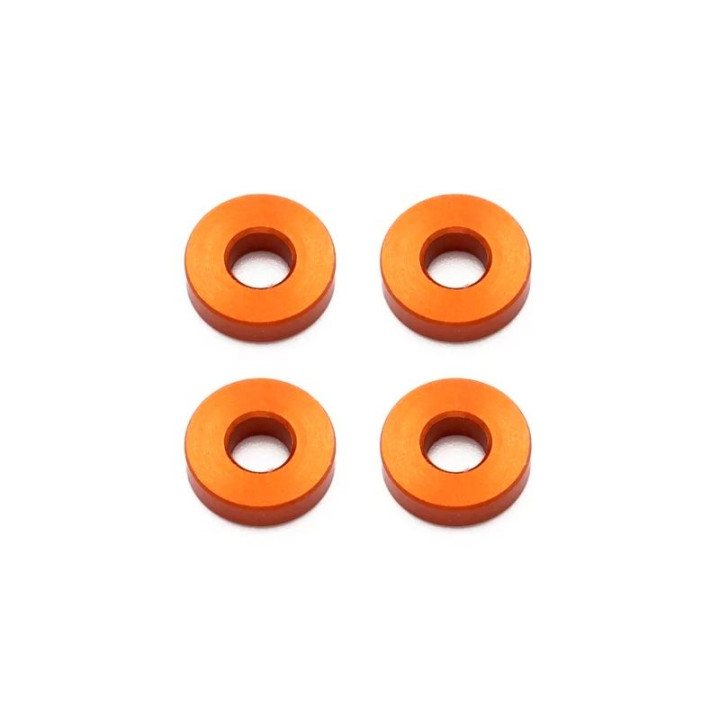 Oranžová hliníková podložka 3x7,5x2 mm, 4 ks.