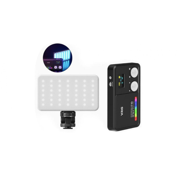 Adjustable RGB LED Light with OLED Screen (With Battery)