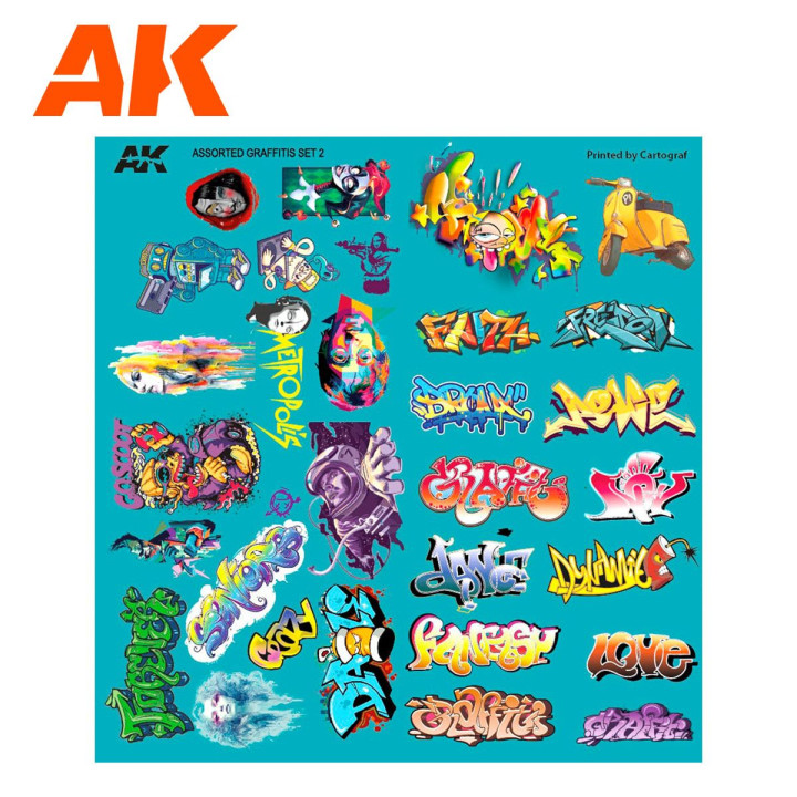 Assorted graffiti decals cartograf 1:32 1:35 1:72