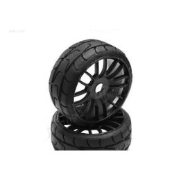 PMT 1/8 GT RALLY 18 "Soft" směs - nalepené, černé CARBON Q3 tvrdé disky, 2 ks.
