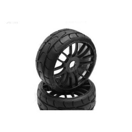 PMT 1/8 GT RALLY 18 "Medium" směs - nalepené, černé CARBON Q5 tvrdé disky, 2 ks.
