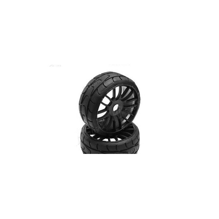 PMT 1/8 GT RALLY 18 "Medium" směs - nalepené, černé CARBON Q5 tvrdé disky, 2 ks.