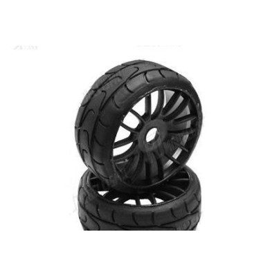 PMT 1/8 GT RALLY 18 "Hard" směs - nalepené, černé CARBON Q7 tvrdé disky, 2 ks.