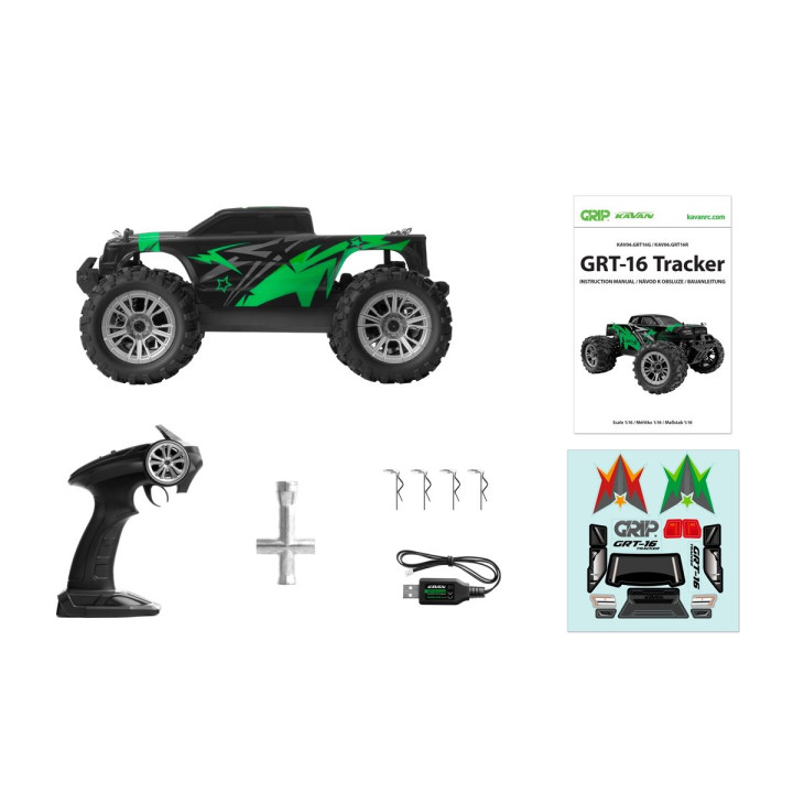 KAVAN GRT-16 Tracker RTR 4WD Monster Truck 1:16 - zelený
